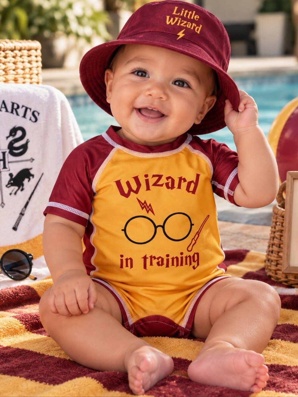 Harry Potter Wizard in Training Baby Rash Guard Romper 6-9M